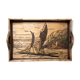 Pyrograved wooden platter - Asian decor