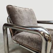 Fauteuil lounge HKliving chrome 'velours marron'
