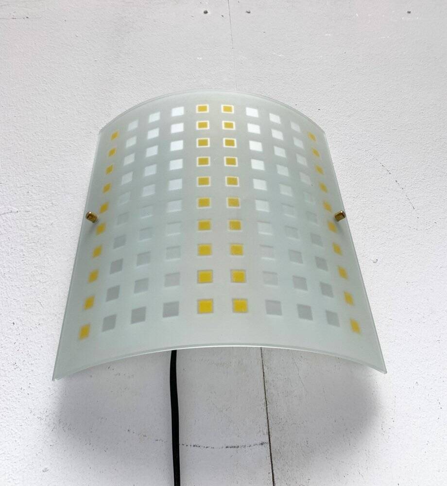 Vintage postmodern glass wall lamps from DIY Light, 1980s, set of 2.
