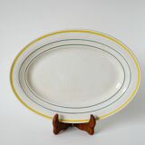 Oval dish with yellow borders st amand model "trouville", 1960