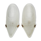 Pair of art deco wall lamps with pine cone pattern