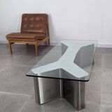 Table Ypsilon en acier inoxydable, années 1970
