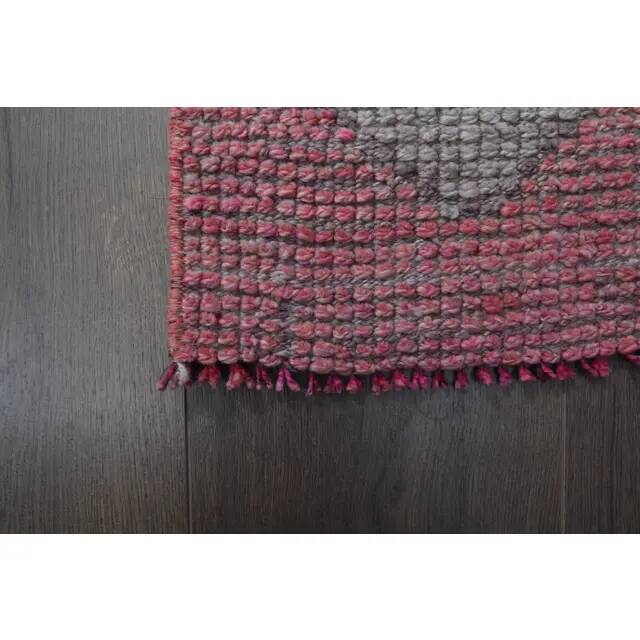 1970s Vintage Turkish Oushak Handmade Wool Cotton Pink Runner Rug 74x275