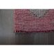 1970s Vintage Turkish Oushak Handmade Wool Cotton Pink Runner Rug 74x275