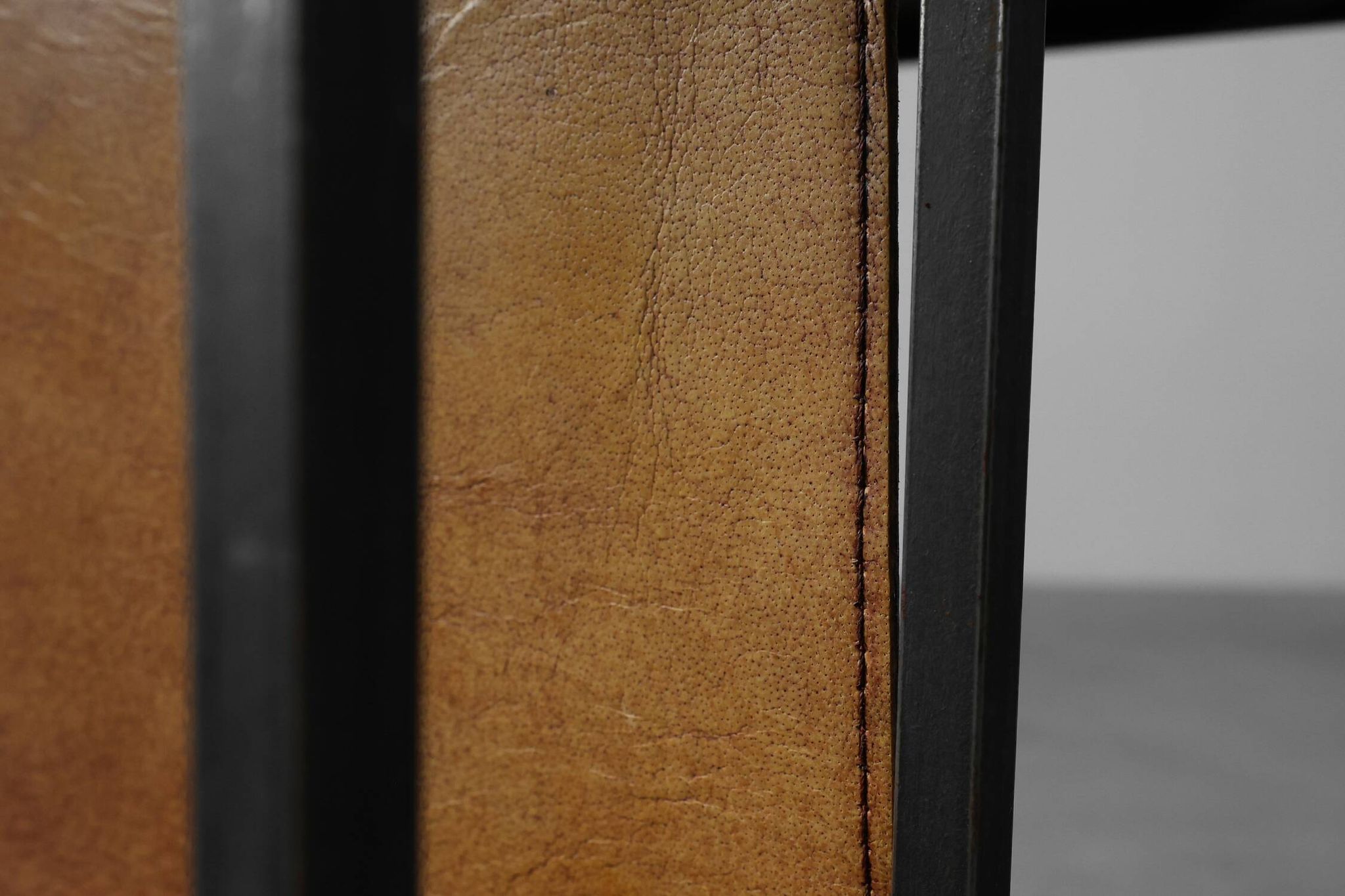 Mid-Century Magazine Holder in Metal, Wood and Leather, Belgium 1960s