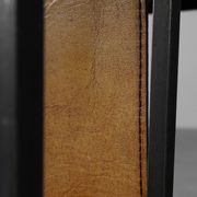 Mid-Century Magazine Holder in Metal, Wood and Leather, Belgium 1960s