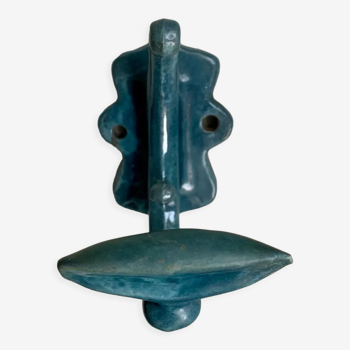 Blue enamelled cast iron hook