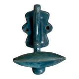 Blue enamelled cast iron hook