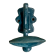 Patère fonte émaillée bleue