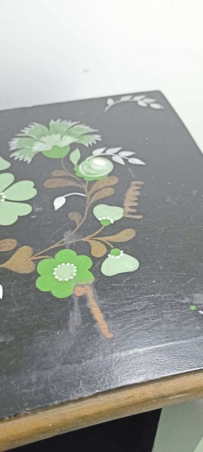 Vintage floral pattern bedside table