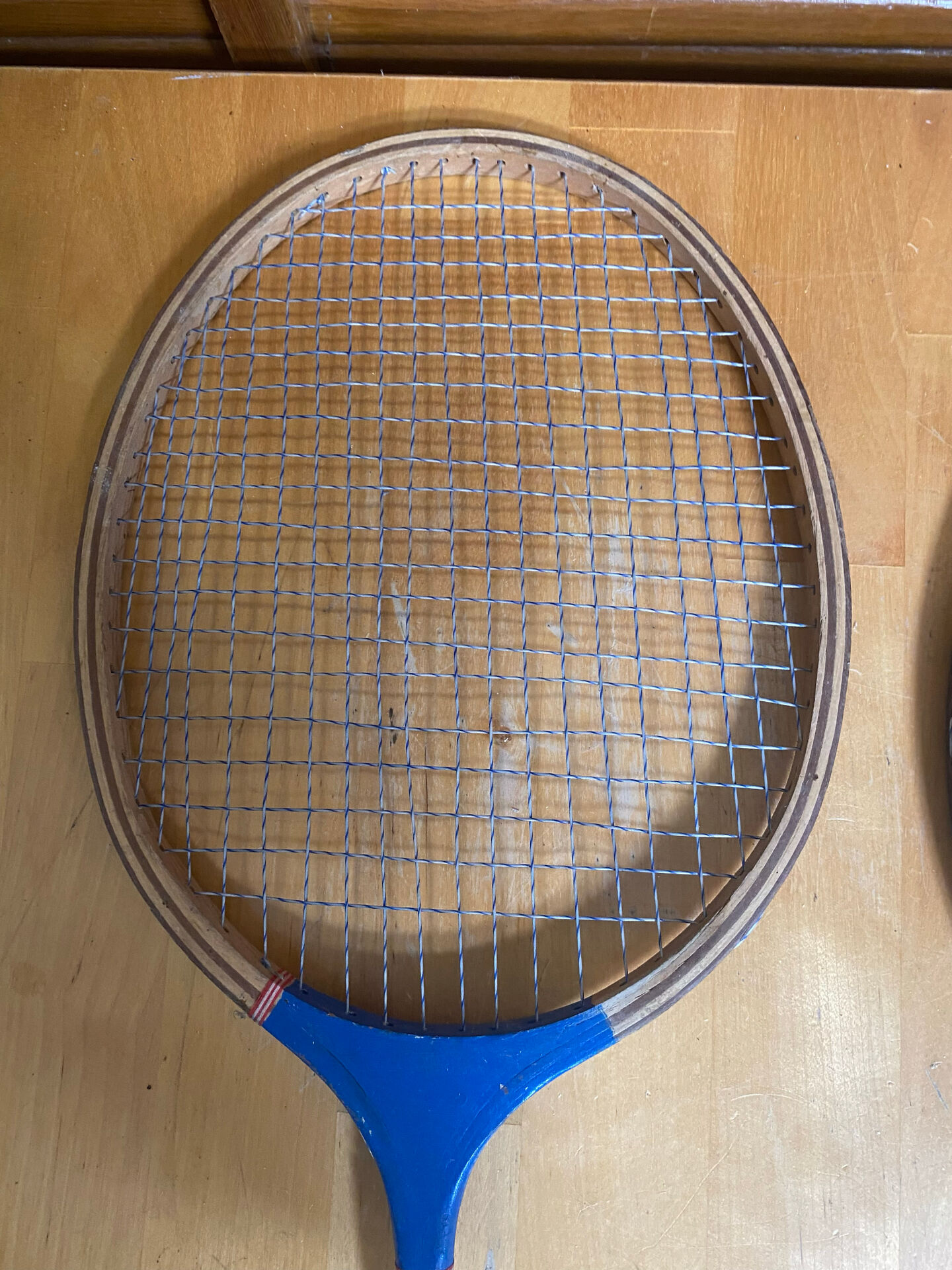 Paire Raquette Ancienne Badminton Bois Vintage