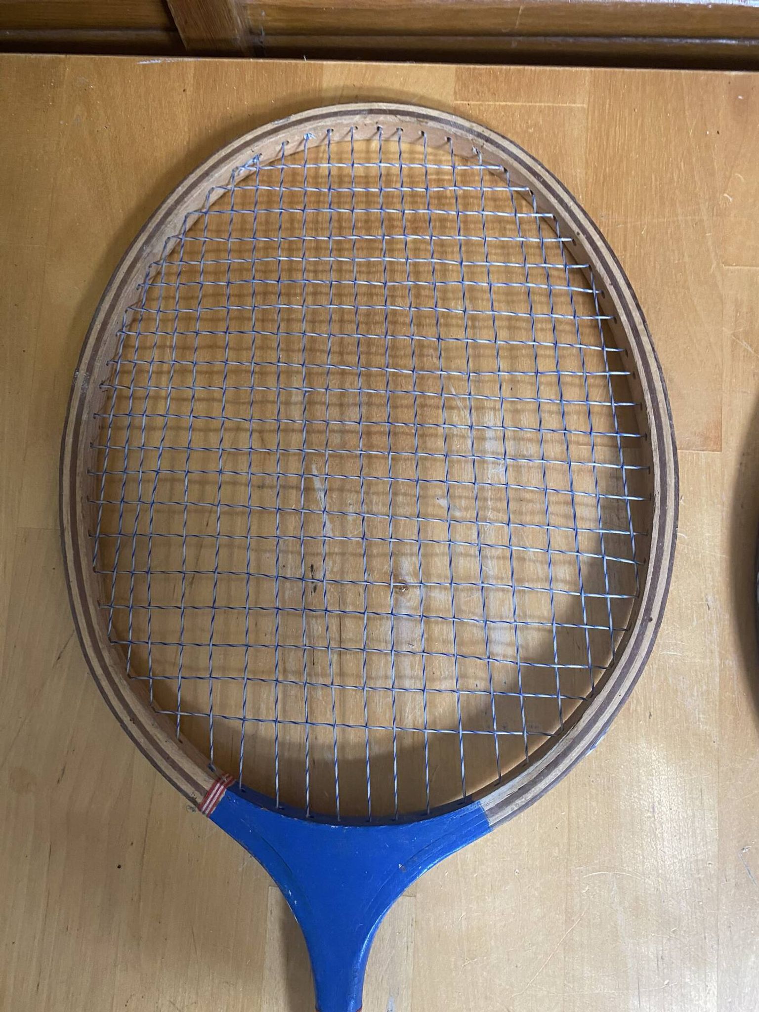 Pair of Vintage Wooden Badminton Rackets