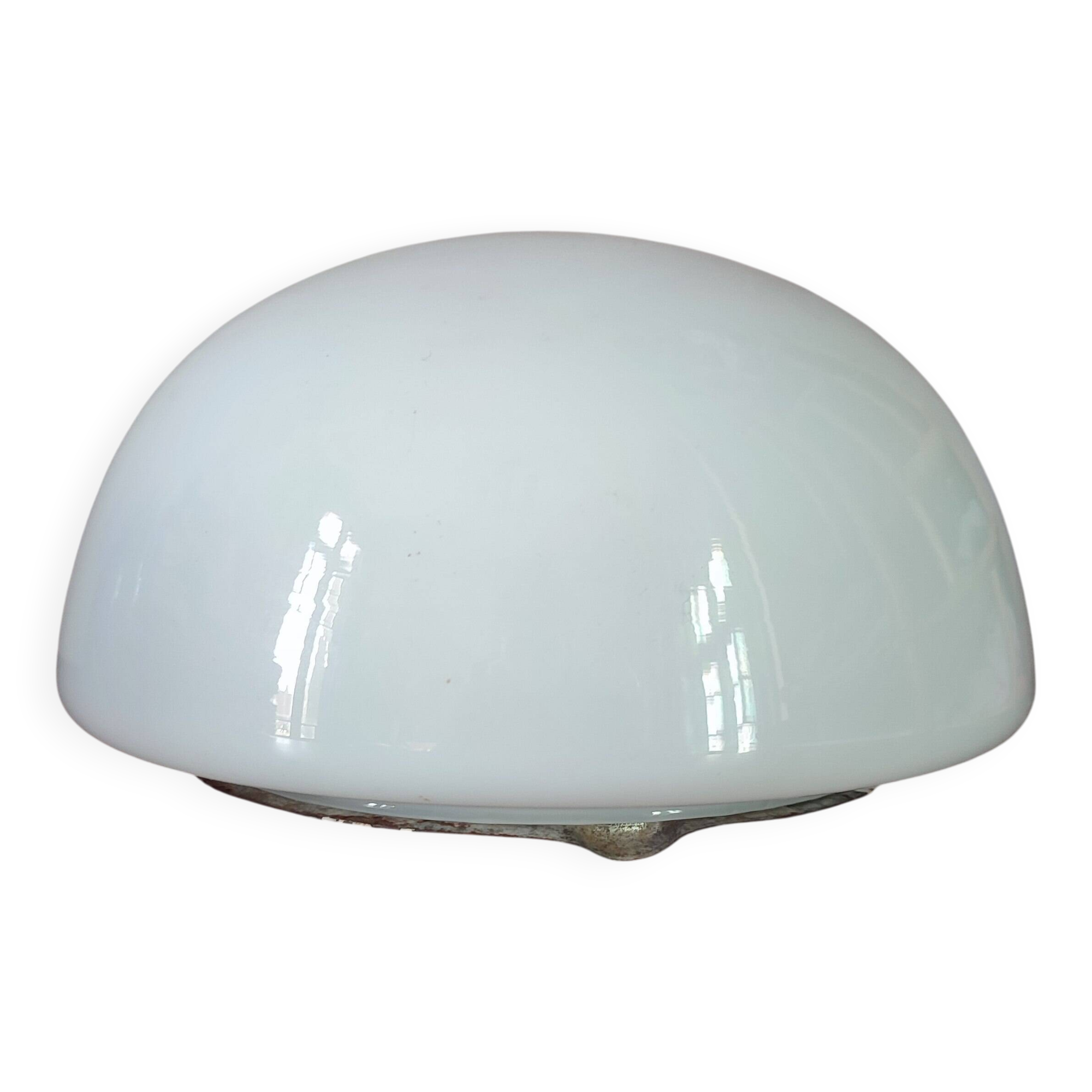 Applique ou plafonnier rond 20 cm en opaline blanche