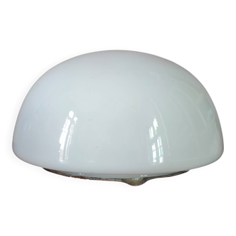 Round 20cm wall or ceiling light in white opaline glass