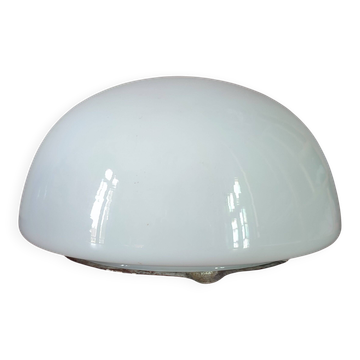 Round 20cm wall or ceiling light in white opaline glass