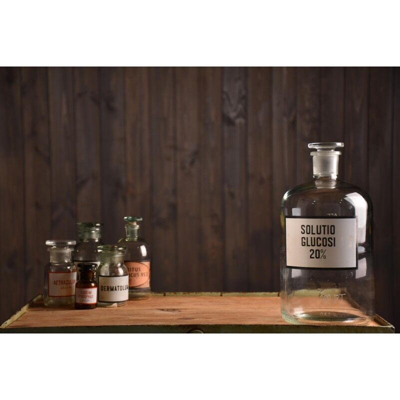 Brocante apothecary bottle 2 ltr with various prints