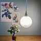 Vintage globe pendant lamp in ridged frosted glass