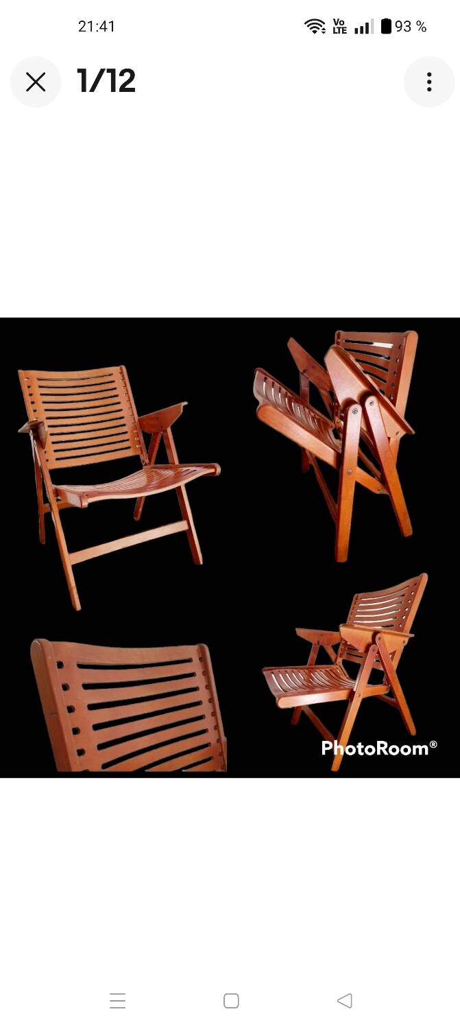 REX folding armchair by designer Niko KRALJ, 1950s, compass legs