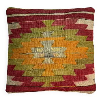 Housse de coussin kilim turc vintage, 40 x 40 cm