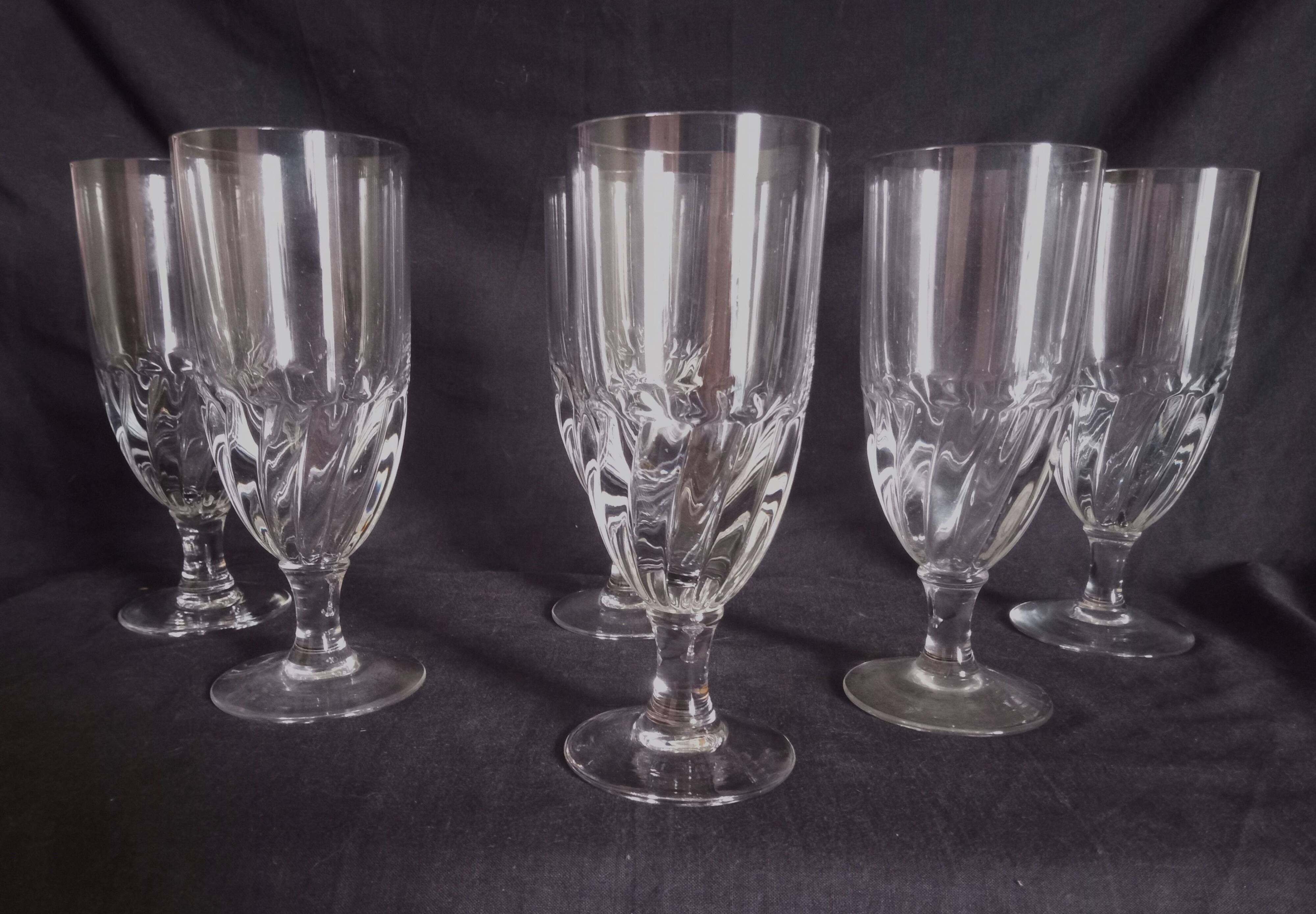 Set of 6 large absinthe glasses, h - 18 cm.