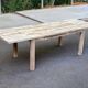 Large extendable Scandinavian dining table made of stripped solid acacia 160-26