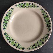 French vintage set of 4 plates, sauce boat and platter, from Longchamps, Cannes model