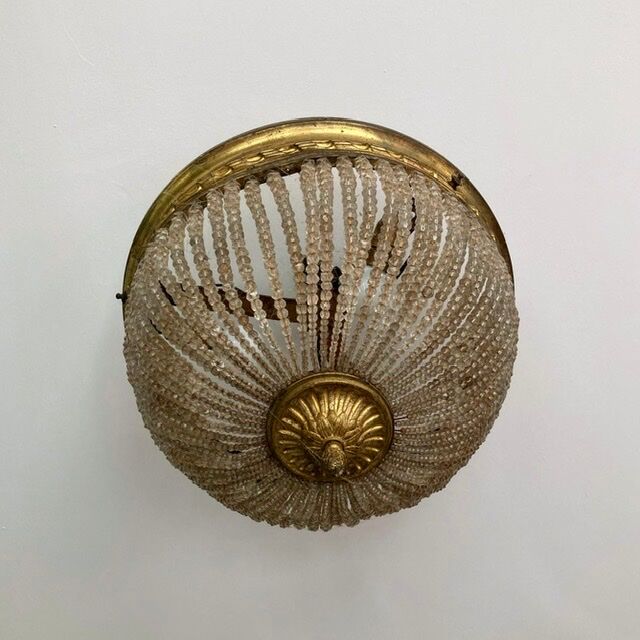 Lustre/basket ceiling / brass hot air balloon and glass