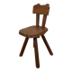 solid oak brutalist organically shaped chair