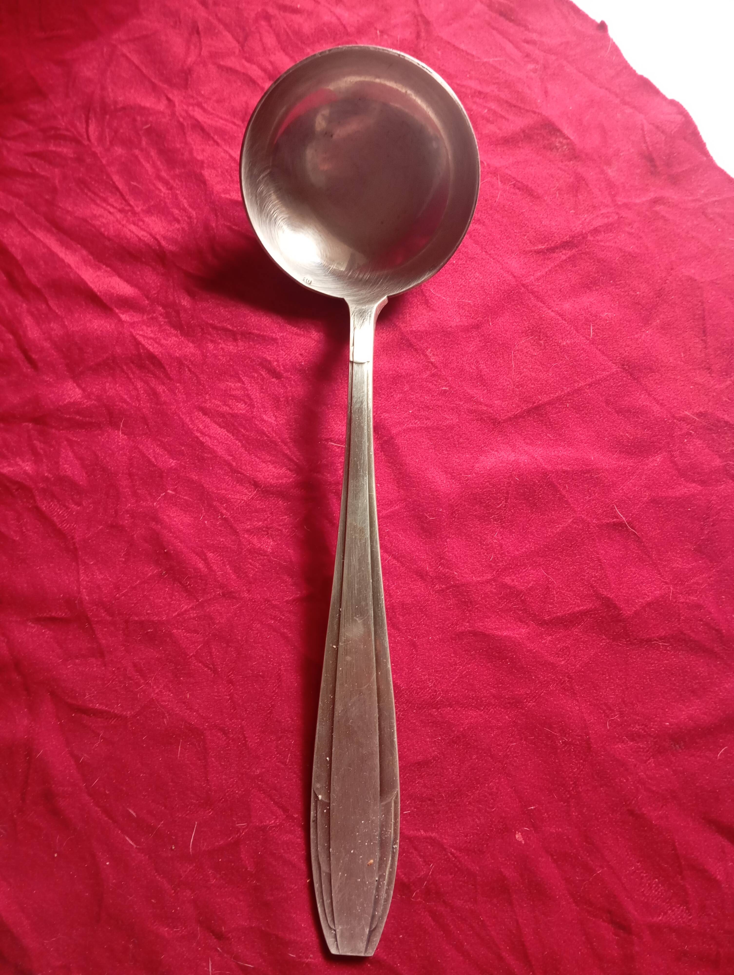 “art deco” silver metal ladle