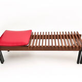 Teak bench designed by Inge and Luciano Rubino for APEC