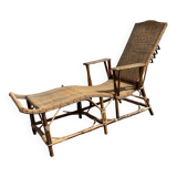 Wicker chaise longue