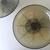 Pair of tazza glass compote cups, circa 1950 - 1970