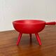 Mid-Century Modern Red Tripod Bowl in Wood from Paavo Asikainen, Finland, 1960s