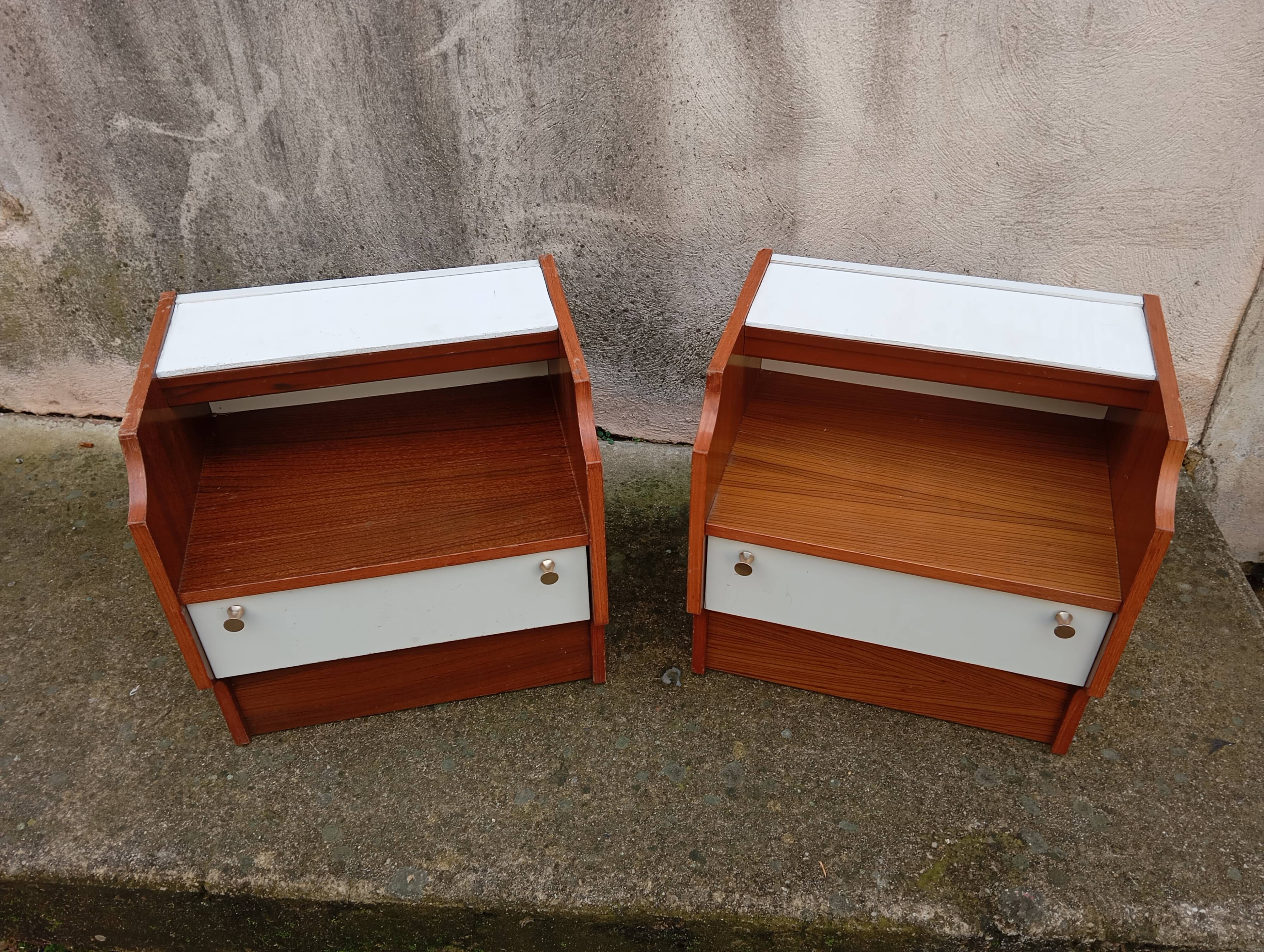 Pair of vintage bedside tables
