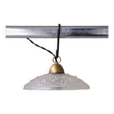 Brass and Glass Mid-Century Pendant Lights (7 Available)