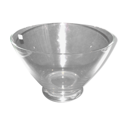 Saladier Lancel en cristal et monture argentée - coupe sur pied 25 x 16.5 cm