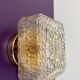 Vintage square globe wall or ceiling light in moulded glass