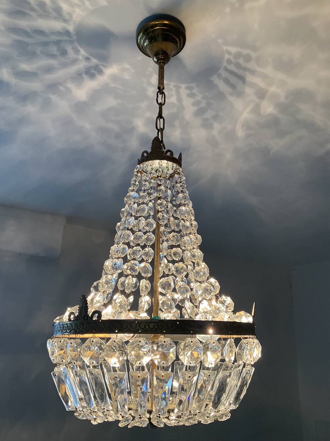 Hot Air Balloon Chandelier with Brass Tassels