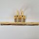 Regency Brass Acrylic Cabinet Lamp by Lumina, 1980s, Set of 3