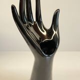 Handmade vintage black ceramic ring sizer vase
