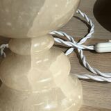 Vintage Alabaster Table Lamp, France, 1950s