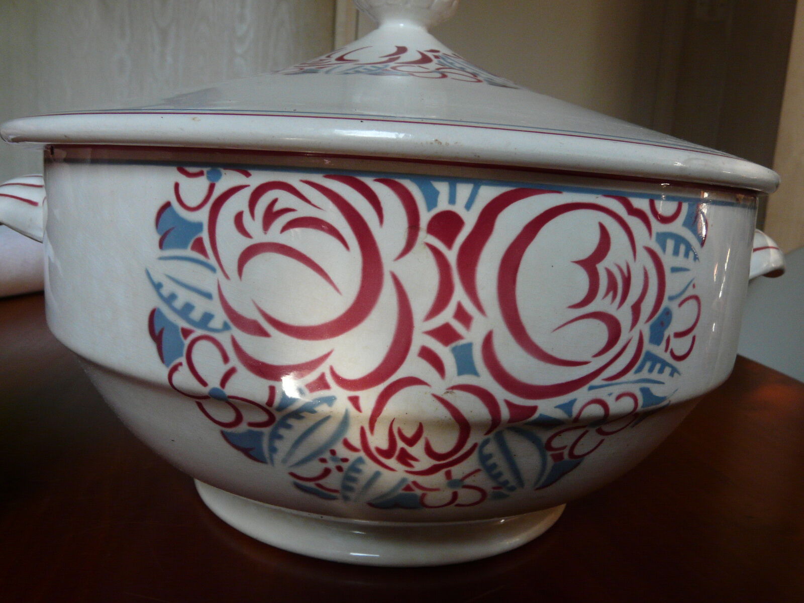 Soupière Sarreguemines period art deco model Agathe