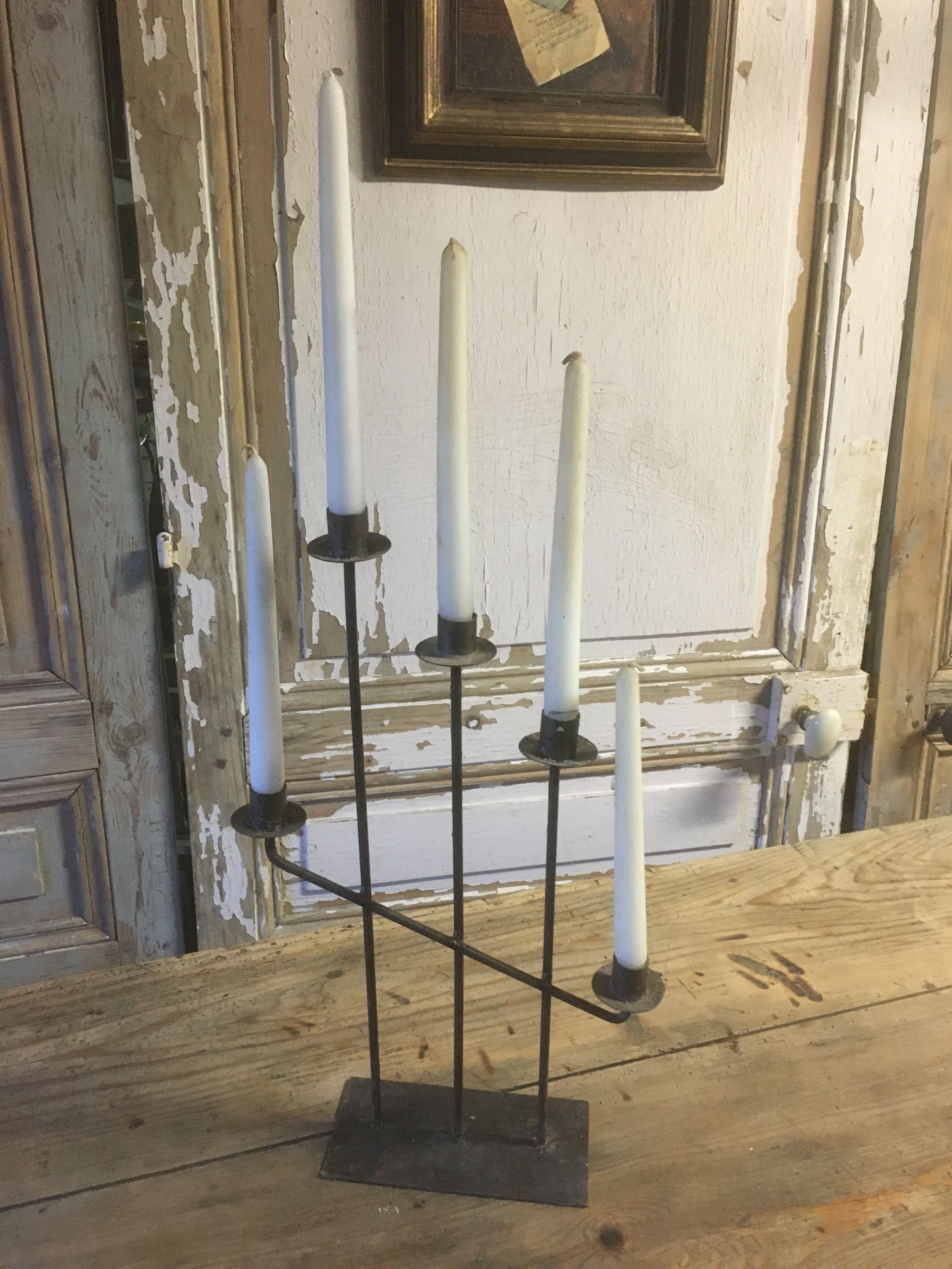 Wrought iron candlestick 5 branches