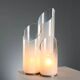 Vintage metal and glass table lamps, Italian design from the 1970s.