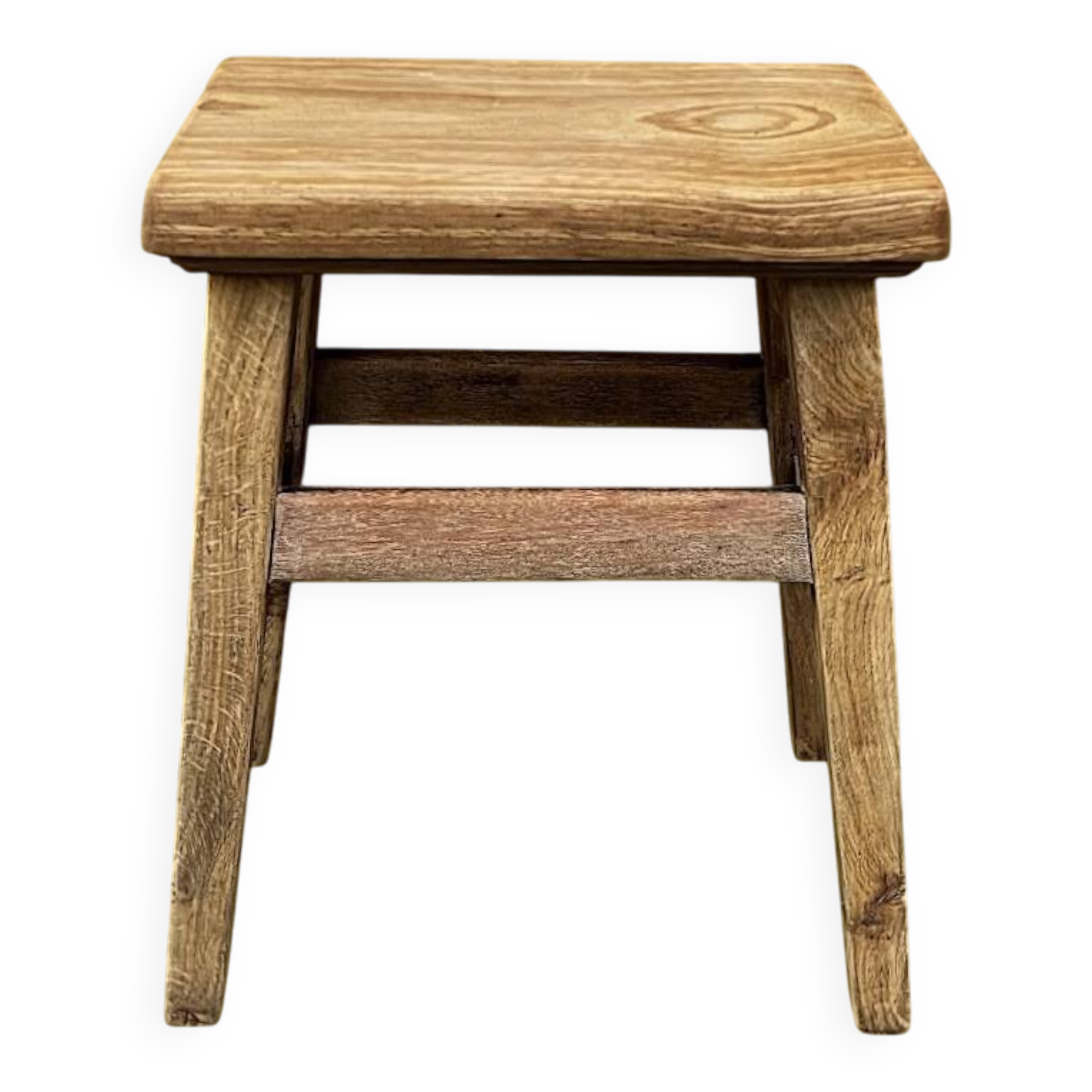 Rustic solid wood stool – brutalist spirit