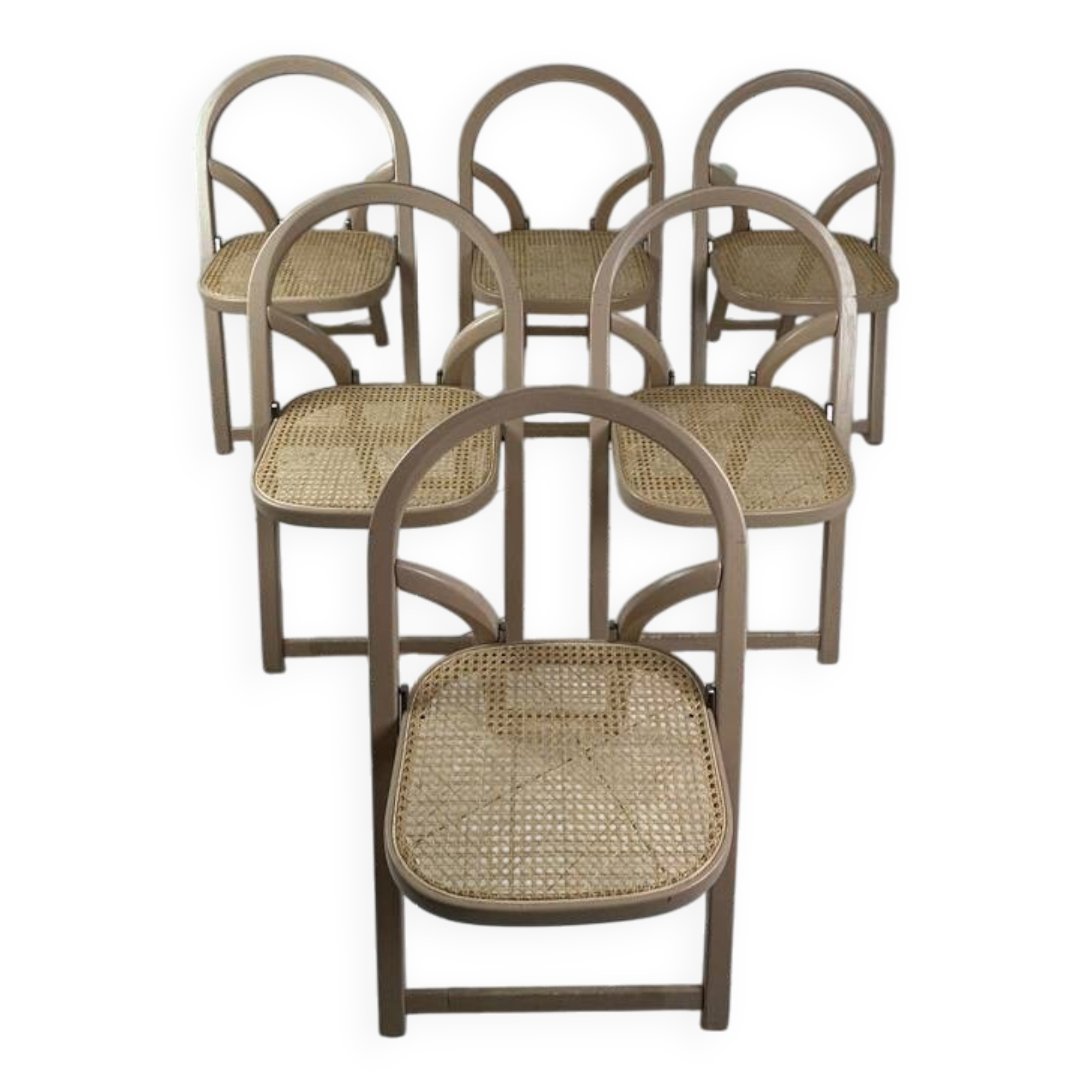 6 chaises pliantes vintage Gigi Sabadin modèle Arca