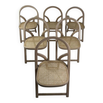 6x chaises pliantes vintage Gigi Sabadin modèle Arca