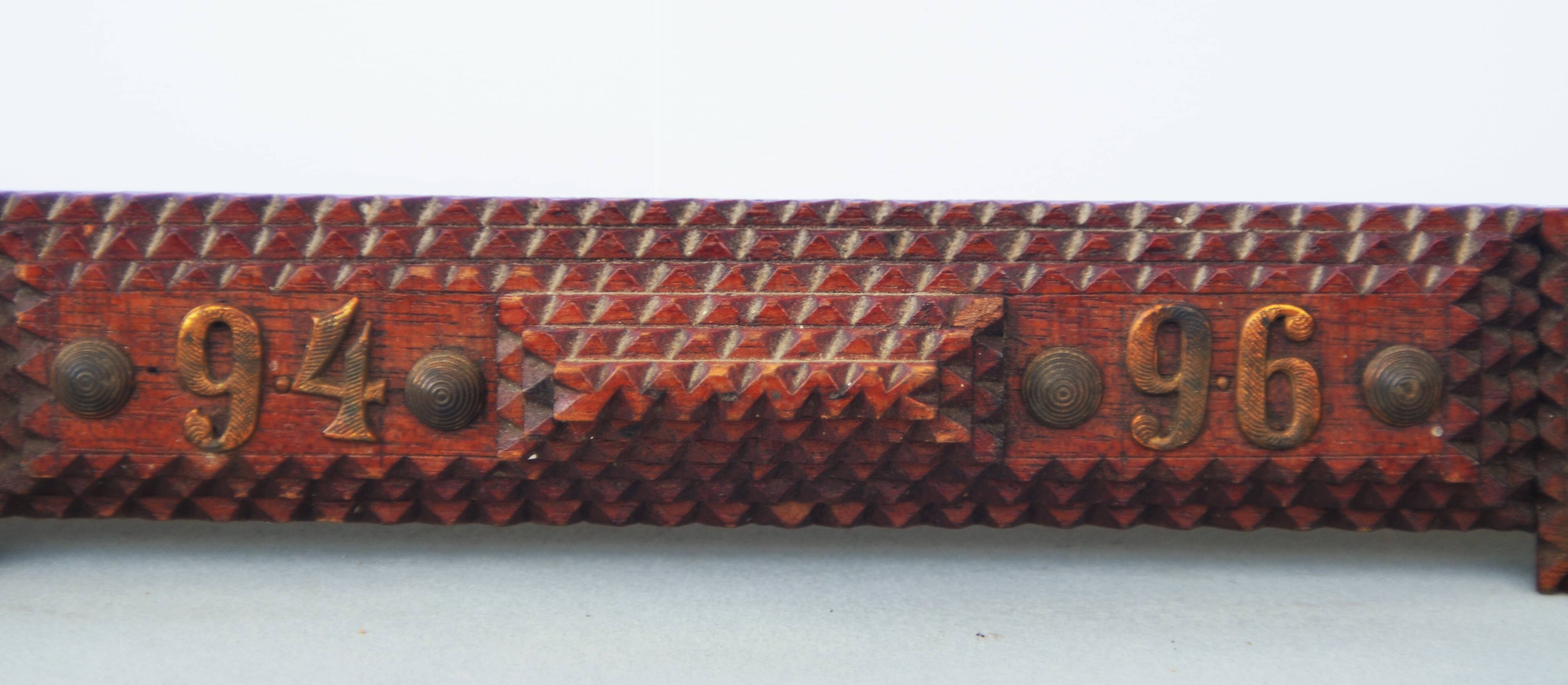 Super large Mirror Tramp Art Framed with brass elements 94 96 Prussia