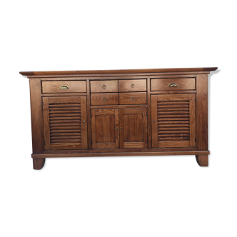 Buffet portes persiennes et  tiroirs