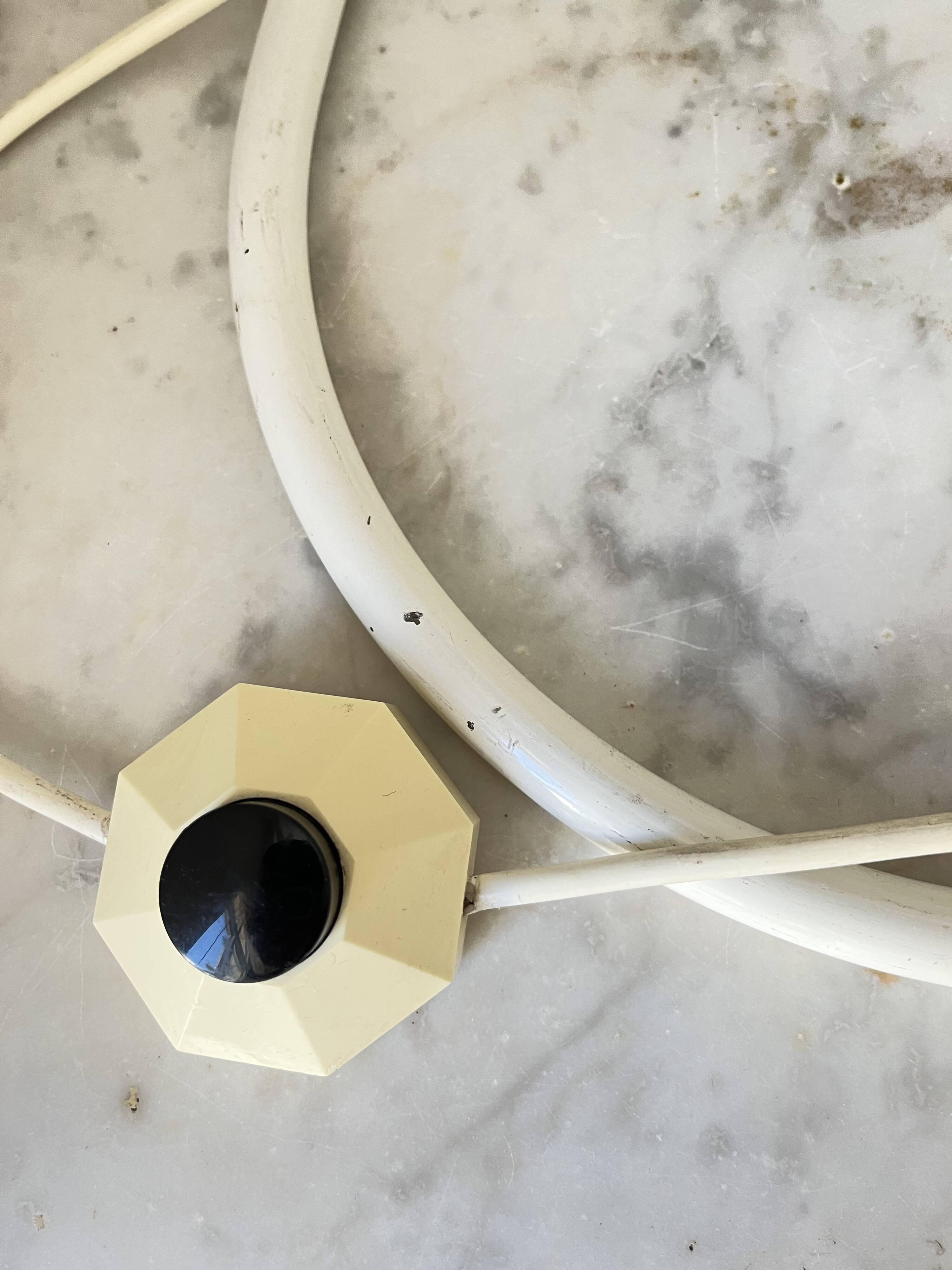 Vintage Postmodern Table Lamp by Glashütte Limburg – White Glass Globe